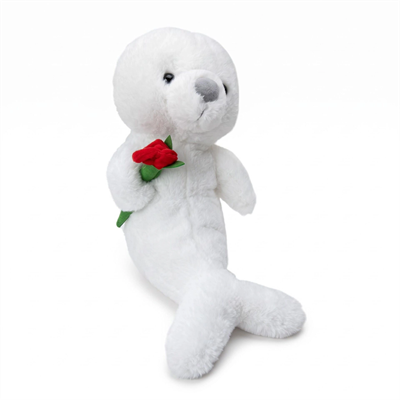 PL50252 40 CM FOK GÜL TUTAN PELUŞ FOK OYUNCAK
