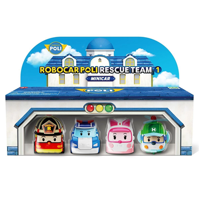 POLI MRT-760 Robocar Poli Mini Kasabanın Kurtarma Araçları 4lü Set