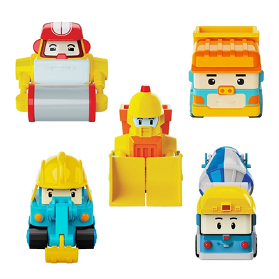 POLI MRT-761 Robocar Poli Mini İnşaat Araçları 5li Set