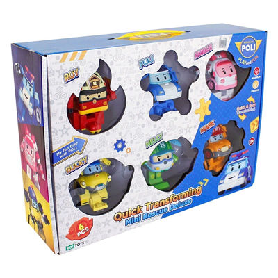 POLI ZR-915 Robocar Poli Quick Transforming Mini Rescue Deluxe Set