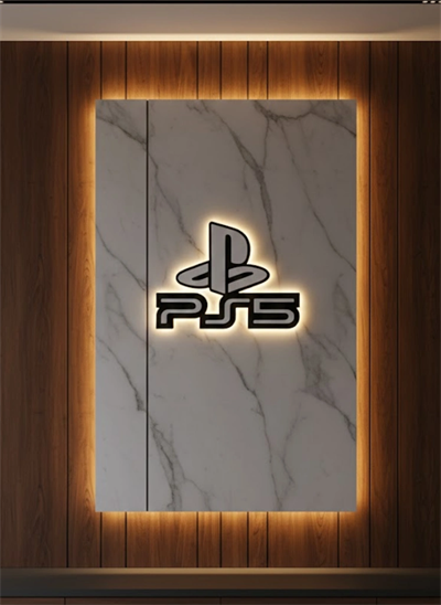 PS5 Logo Dekoratif Duvar Süsü Oyun Odası ve Salon Uyumu