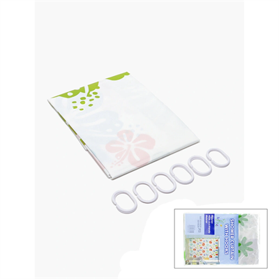 PVC Duş Perdesi - Çift Kanatlı - 12 Halkalı - 90x180 cm