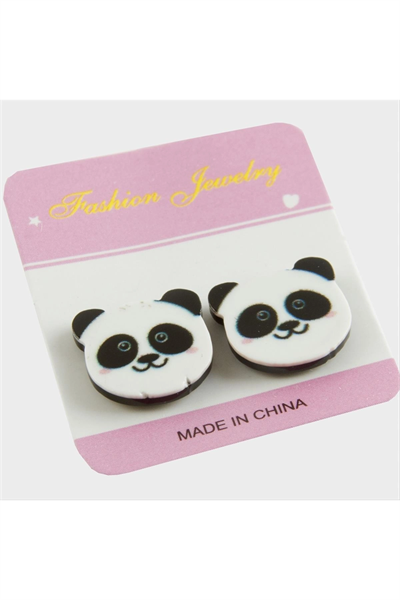 Panda Mıknatıslı Plastik Çocuk Küpesi