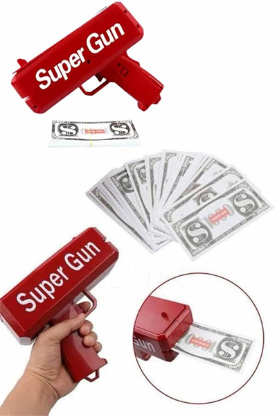 Para Dolar Atma Makinası Super Money Gun Para Saçma Fırlatma Tabancası