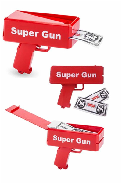 Para Dolar Saçma Para Atma Tabancası Otomatik Kırmızı Oyuncak