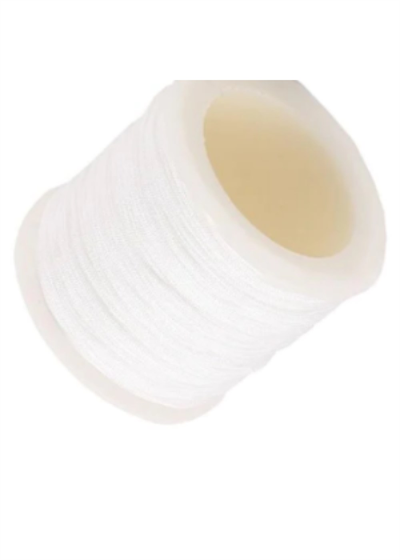 Paraşüt İpi, Bileklik-kolye Örgü İpi 1 Mm 50 Metre Beyaz