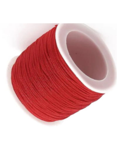 Paraşüt İpi, Bileklik-kolye Örgü İpi 1 Mm 50 Metre Kırmızı