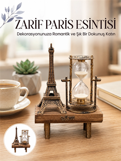 Paris Eyfel Kulesi Hediyelik Eyfel Retro Kum Saati Dekoratif Eşya Yeni Nesil