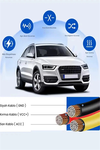 Park Modu Kablosu Type-c Akü Sigorta Bağlantı Kablosu Araç İçi Kamera Tüm Kameralara Uyumlu