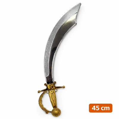 Parlak Metal Görünümlü Plastik Korsan Kılıcı 45 Cm