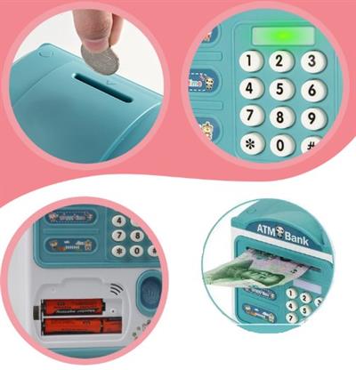 Parmak İzi Görünümlü Elektronik Şifreli Otomatik Kağıt Para Alan ATM Kumbara (3936)