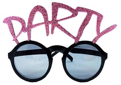 Party Yazılı Simli Pembe Renk Parti Gözlüğü 15x7 cm (3936)