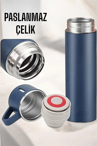 Paslanmaz Çelik 3’lü Termos Seti Vakumlu ve 8 Saat Isı Koruma