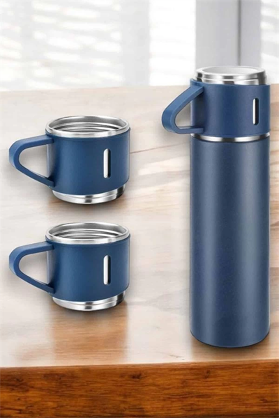 Paslanmaz Çelik 3’lü Termos Seti Vakumlu ve 8 Saat Isı Koruma