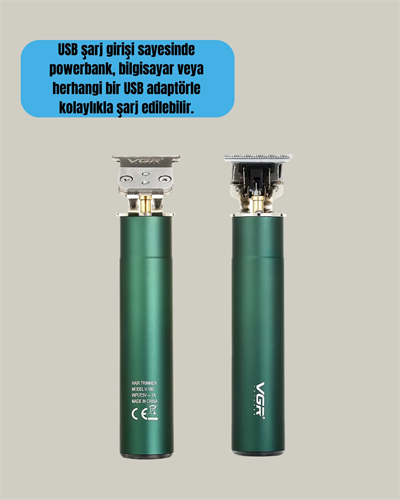 Paslanmaz Çelik Başlıklı Su Geçirmez Şarjlı Saç Kesme Makinesi