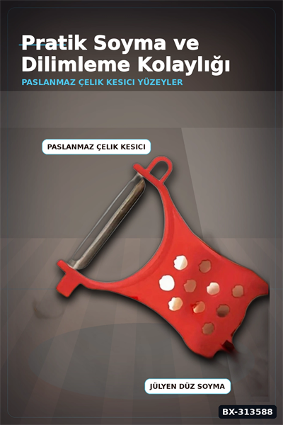 Paslanmaz Çelik Bıçaklı 3ü 1 Arada Jülyen Rende Soyacak Doğrayıcı Mutfak Aleti BX-313588