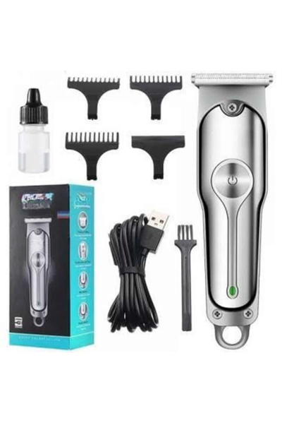 3 Kademeli Tıraş Makinesi Paslanmaz Çelik Bıçaklı 2 Saat Kullanım USB Şarjlı BX-313689