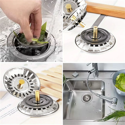 Paslanmaz Çelik Mutfak Evye Lavabo Süzgeci Lavabo Gideri Atık Gıda Tıpası Bx40