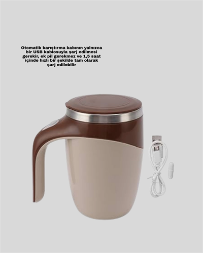 Paslanmaz Çelik Şarjlı Karıştırma Kupa – Otomatik Manyetik Blender Fincan