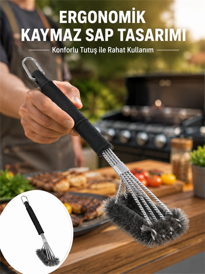 Paslanmaz Çelik Telli Mangal Temizlik Fırçası Yeni Nesil