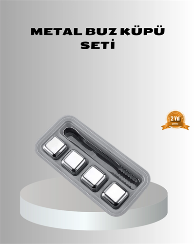 Paslanmaz Metal Buz Küpleri Seti Klipsli Sulandırmadan Soğutma Özellikli