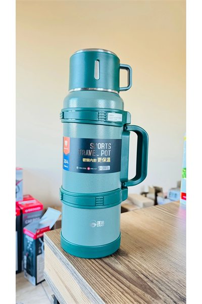 Paslanmaz çelik siyah termos 2 litre kutulu 48 saat yalıtım gıda temas sembollü - Spor & Outdoor