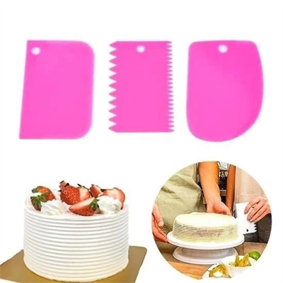 Pasta Hamur Şekillendirici Spatula Kesici Kazıyıcı Dekoratör Set - Stokta Olan Renk Gönderilir