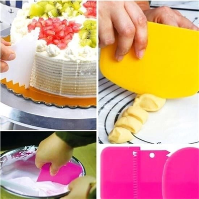 Pasta Hamur Şekillendirici Spatula Kesici Kazıyıcı Dekoratör Set - Stokta Olan Renk Gönderilir