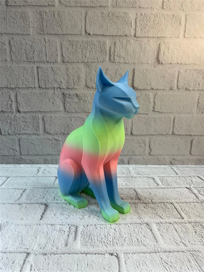 Pastel Rainbow Kedi Figürü Masa ve Raf Üstü Ev Dekorasyonu