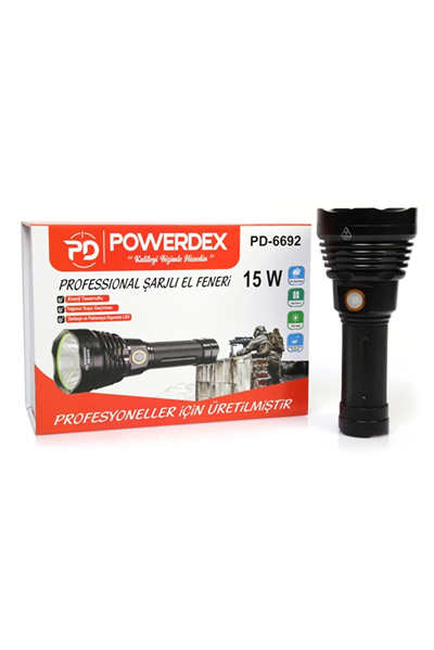 Pd-6692 15 Watt 1000 Lümen Profesyonel Şarjlı El Feneri
