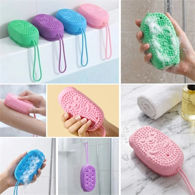 Peeling Etkili Süngerli Silikon Banyo Lifi – Asma Kancalı Duş Kesesi Bx40