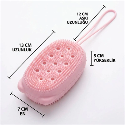 Peeling Etkili Süngerli Silikon Banyo Lifi – Asma Kancalı Duş Kesesi Bx40