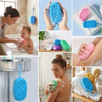 Peeling Etkili Süngerli Silikon Banyo Lifi – Asma Kancalı Duş Kesesi Bx40