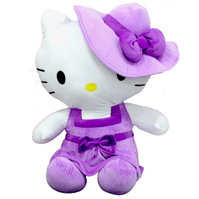 Peluş Hello Kitty Elbiseli Şapkalı 36 cm - 1  Adet Stokta Olan Gönderilir