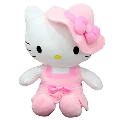 Peluş Hello Kitty Elbiseli Şapkalı 36 cm - 1  Adet Stokta Olan Gönderilir