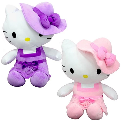 Peluş Hello Kitty Elbiseli Şapkalı 36 cm - 1  Adet Stokta Olan Gönderilir