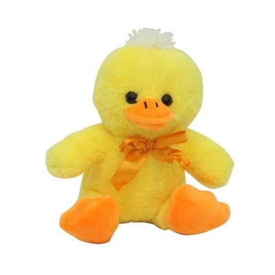 Peluş Oturan Ördek Kurdelalı 20 Cm
