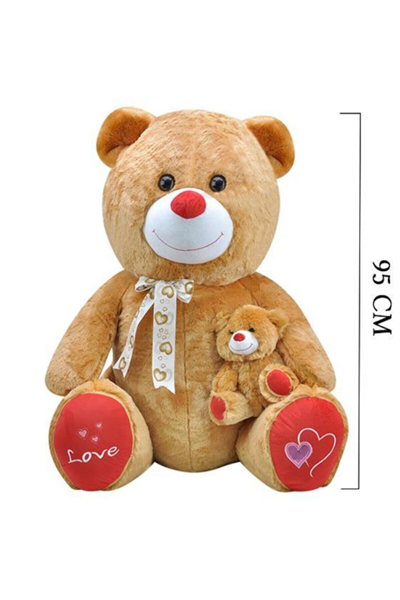 Peluş oyuncak ayı yavrulu kahverengi 95 cm oturan 3 yaş ve üzeri çocuklar için Kategorisi