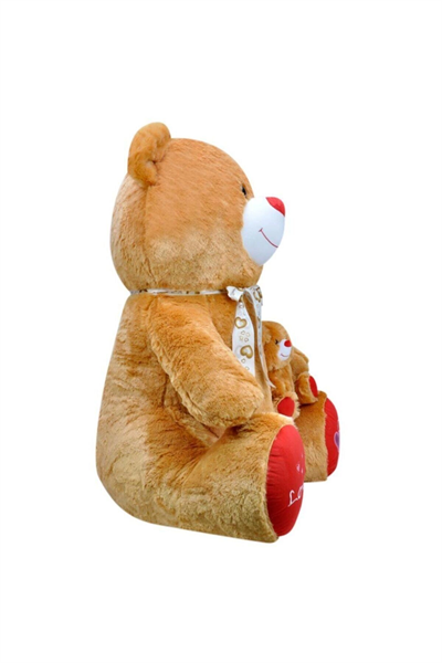 Peluş oyuncak ayı yavrulu kahverengi 95 cm oturan 3 yaş ve üzeri çocuklar için Kategorisi
