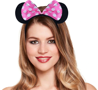 Pembe Fiyonklu Minnie Mouse Tacı Mini Kulak
