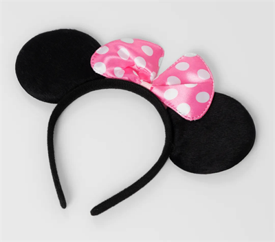 Pembe Fiyonklu Minnie Mouse Tacı Mini Kulak (3936)