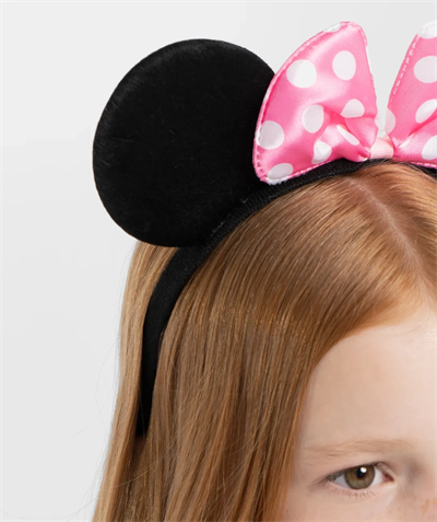 Pembe Fiyonklu Minnie Mouse Tacı Mini Kulak Bx40