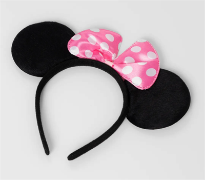 Pembe Fiyonklu Minnie Mouse Tacı Mini Kulak Bx40