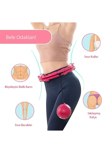 Pembe Hula Hoop Çember 24lü Hulahoop, Egzersiz Çemberi, Egzersiz