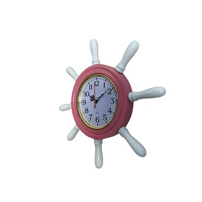 Pembe Kavelalı Dümen Duvar Saati