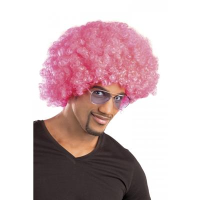 Pembe Renk Kıvırcık Afro Bonus Peruk (3936)
