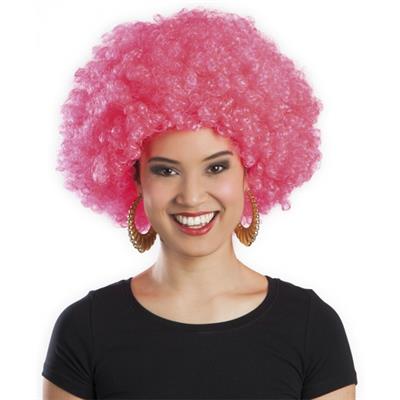 Pembe Renk Kıvırcık Afro Bonus Peruk (3936)