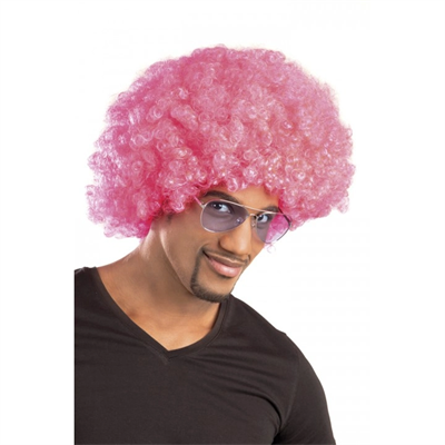 Pembe Renk Kıvırcık Afro Bonus Peruk Bx40