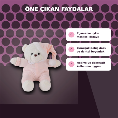 Pembe Renkli 30 cm Boyunda Yumuşak Peluş Ayıcık Oyuncak - Sevimli Tasarım