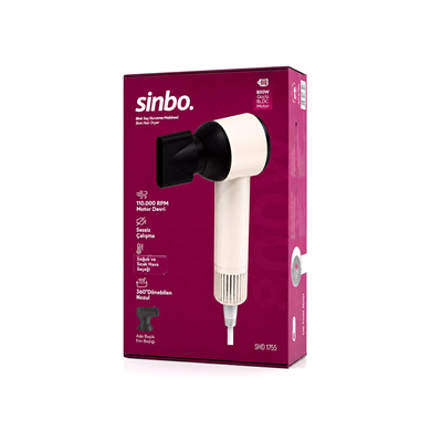 Pembe Saç Kurutma Makinesi 110.000 Rpm Sessiz Çalışma - 3 Hız - Sıcaklık Ayar Shd-1755 Bx40